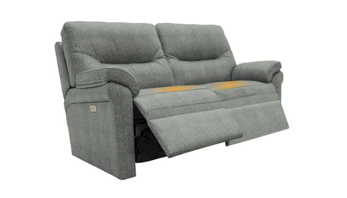 G Plan Seattle 2 Seater Heated Electric Recliner Lumbar Support Roche Storm